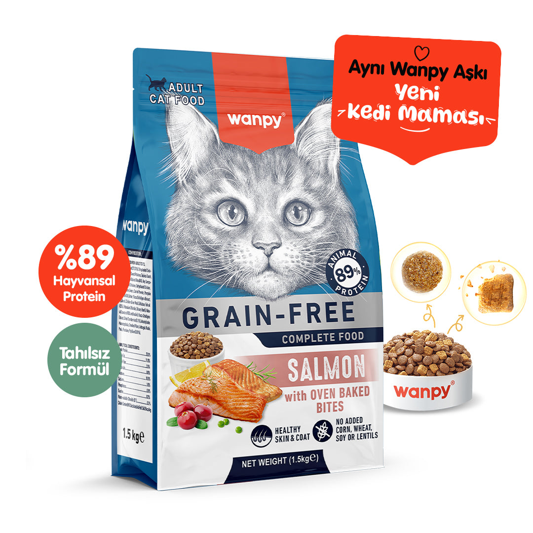 Wanpy Tahılsız Somonlu Yetişkin Kedi Maması