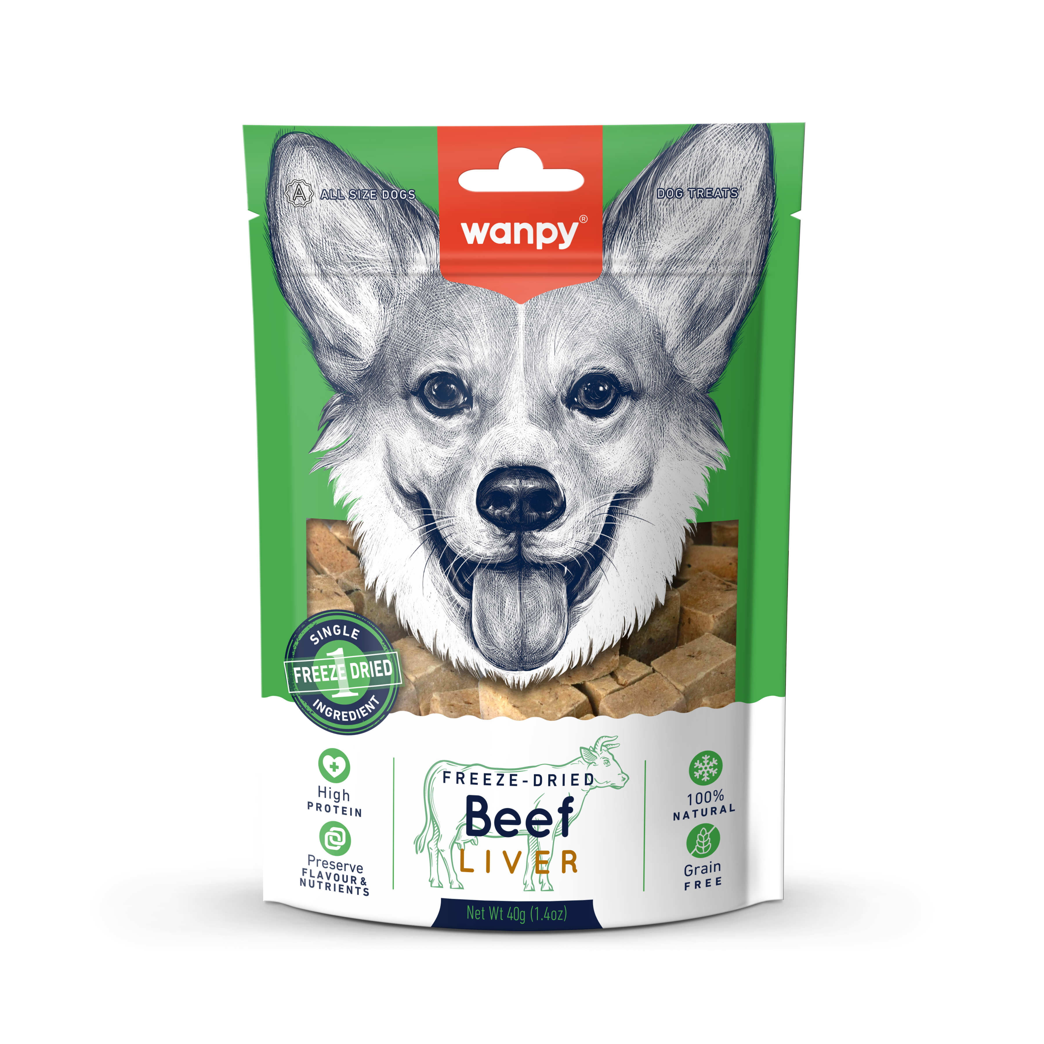 Wanpy Kurutulmuş %100 Gerçek Dana Ciğeri Köpek Ödülü