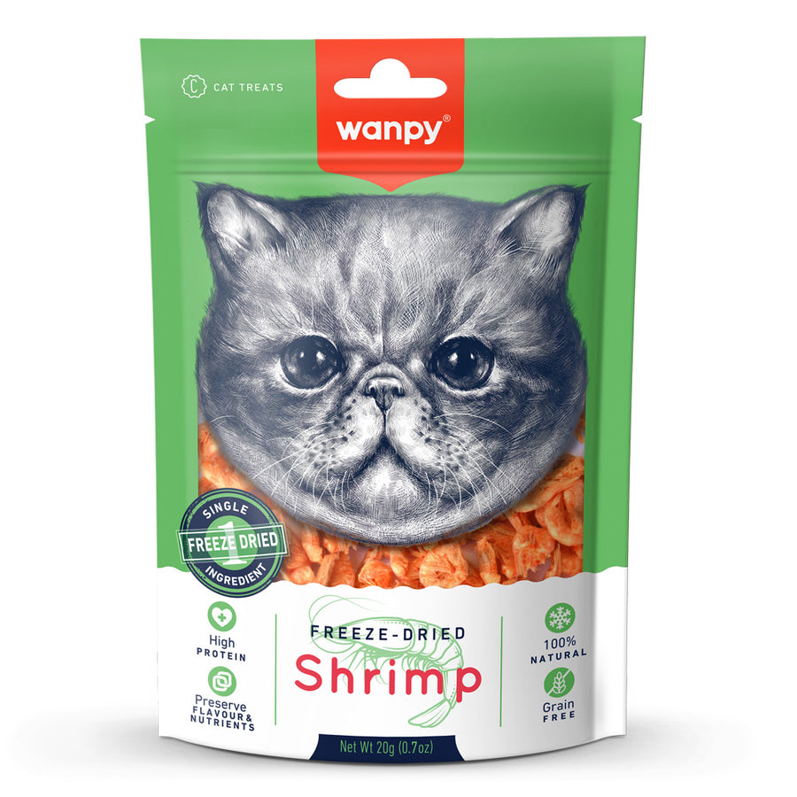 Wanpy Freeze-Dried Kurutulmuş %100 Karides Kedi Ödülü 20g – Wanpy