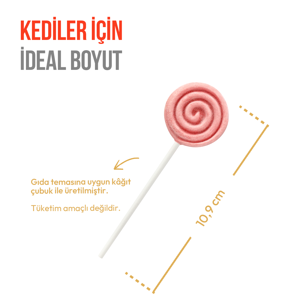 Wanpy Kediler İçin Dondurularak Kurutulmuş Lolipop – Kızılcık