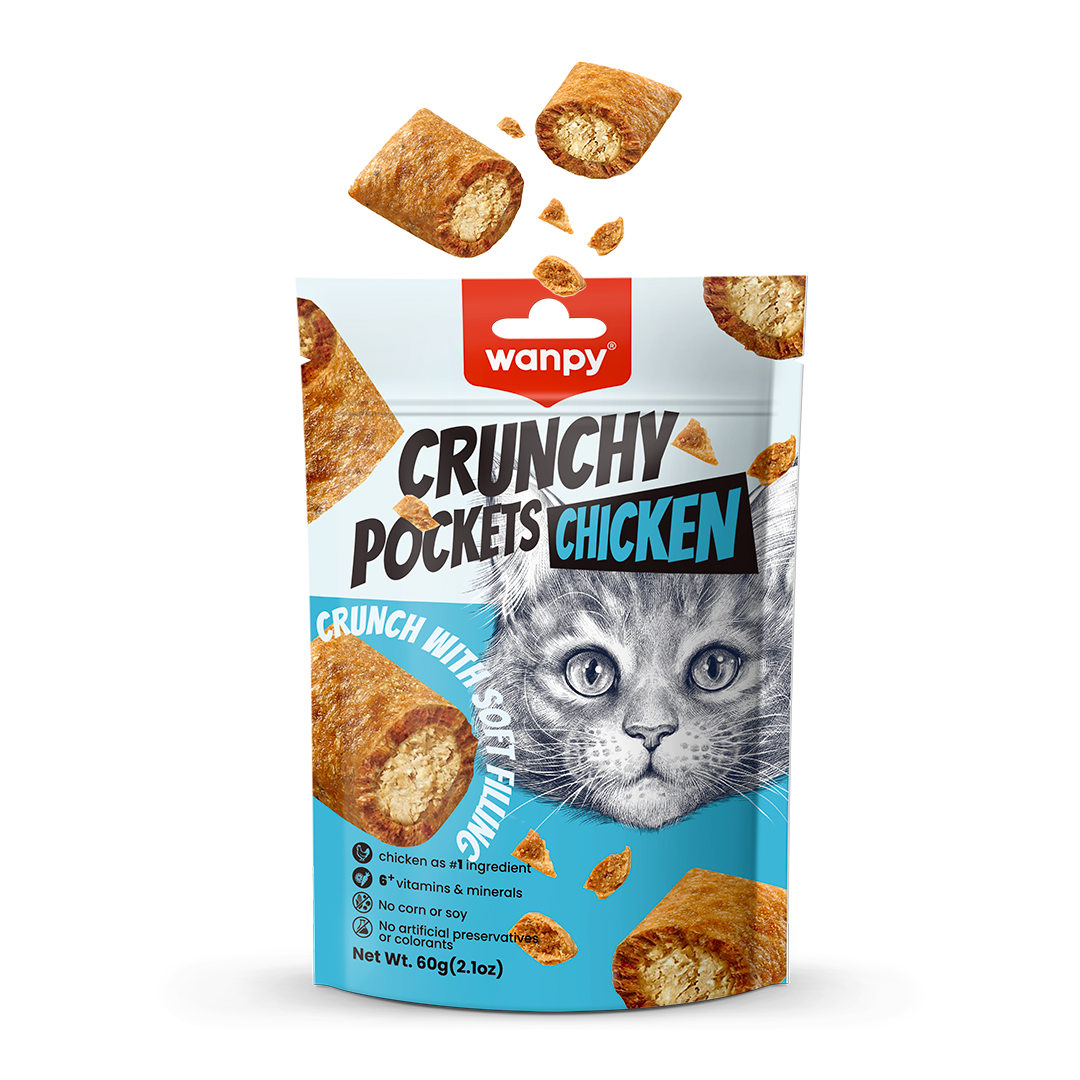 Wanpy Kedi Crunch Ödül Tavuk 60g