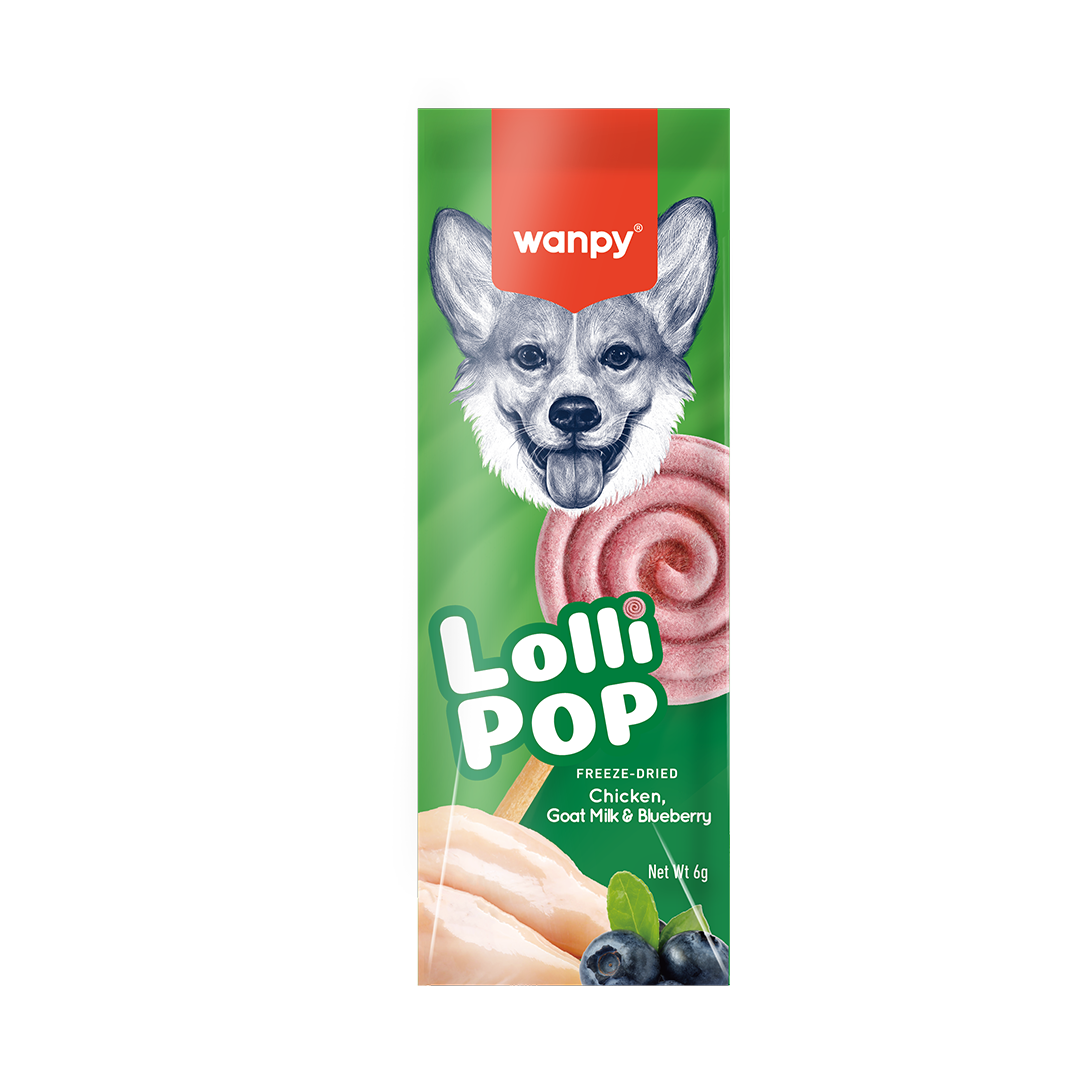 Wanpy Köpekler İçin Dondurularak Kurutulmuş Lolipop – Yaban Mersinli