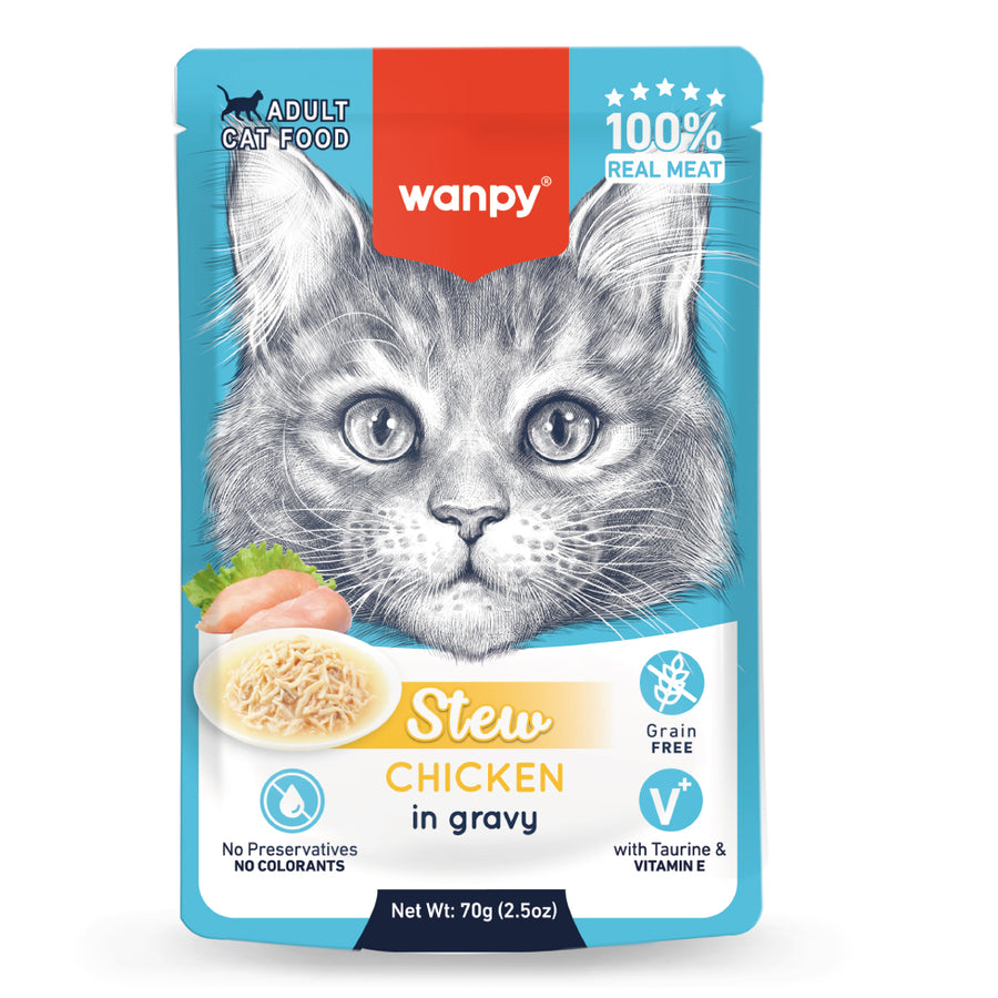 Wanpy Pouch Tavuklu Yaş Kedi Maması 70gr