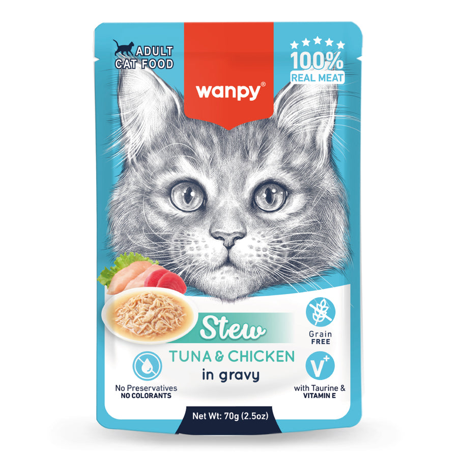 Wanpy Pouch Ton Balık&Tavuklu Yaş Kedi Maması 70 gr