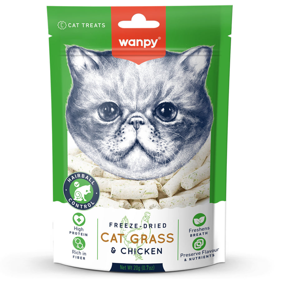 Wanpy Kedi Dondurulmuş Kedi Çimi ve Tavuklu Kedi Ödülü