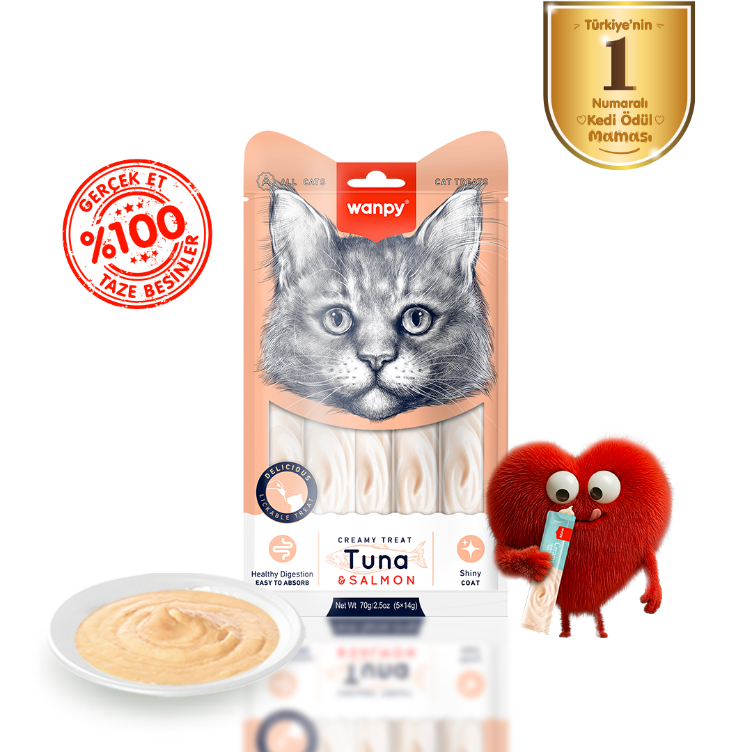 Wanpy Ton&Somonlu Krema Kedi Ödülü 5x14 gr – Wanpy Pet Food