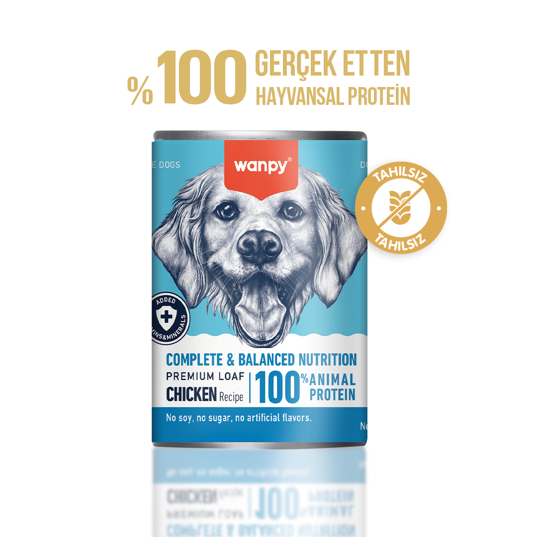 Wanpy Tahılsız Köpek %100 Gerçek Et Tavuklu Konserve 375 gr