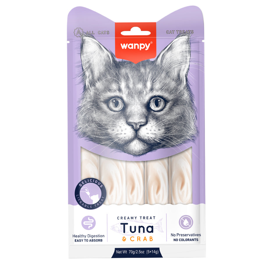 Wanpy Ton Balıklı&Yengeçli Krema Kedi Ödülü 5x14 gr