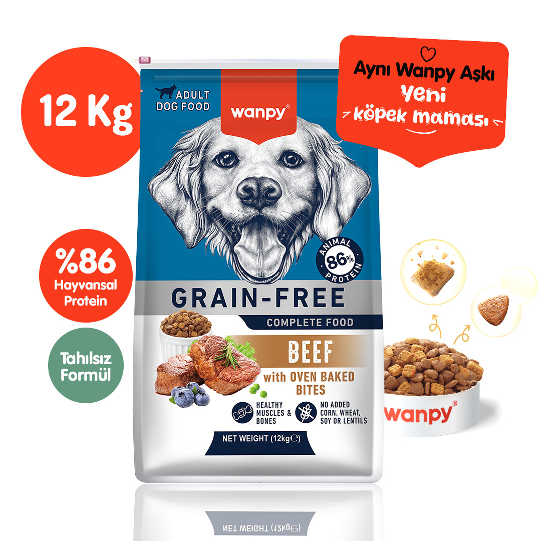 Wanpy Tahılsız Sığır Etli Yetişkin Köpek Maması 12 kg – Wanpy Pet Food