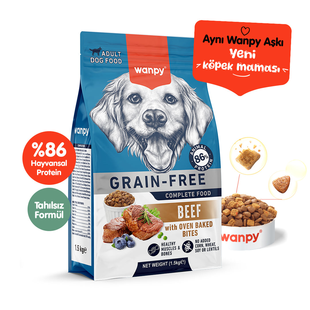 Wanpy Tahılsız Sığır Etli Yetişkin Köpek Maması
