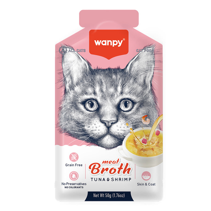 Wanpy Karidesli ve Ton Balıklı Tahılsız Kedi Çorbası