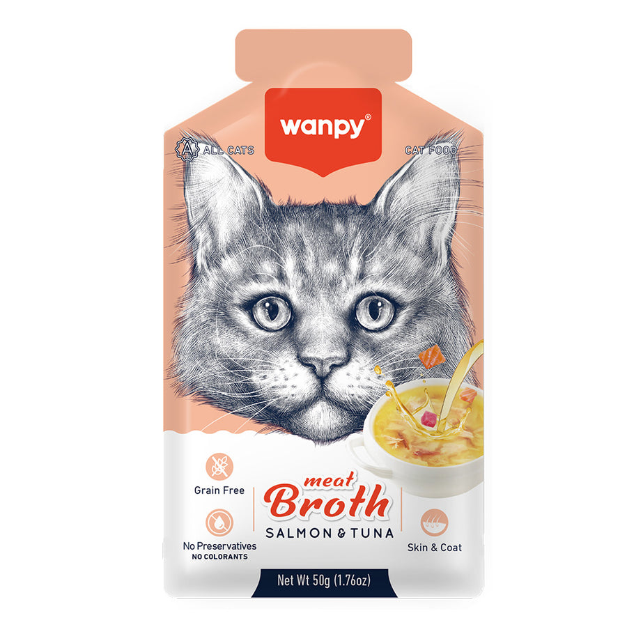Wanpy Somonlu ve Ton Balıklı Tahılsız Kedi Çorbası