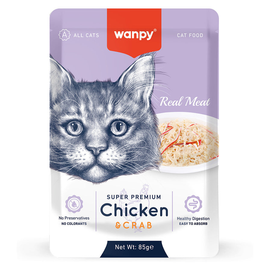 Wanpy Pouch Tavuklu & Yengeçli Yaş Kedi Maması