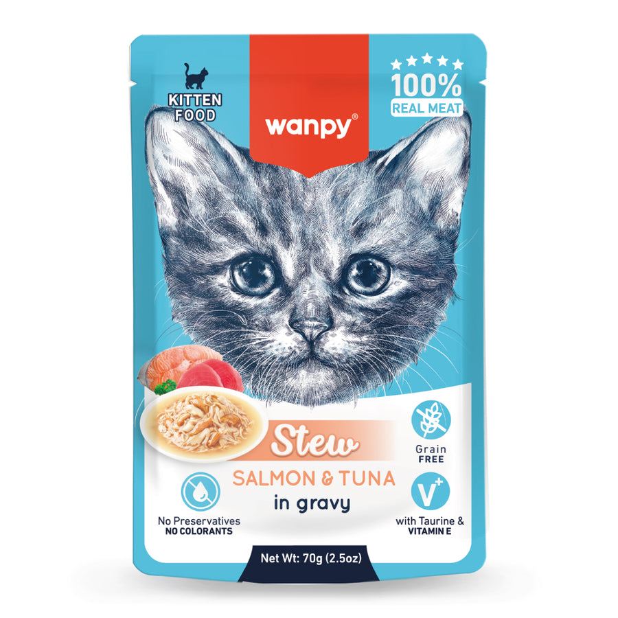 Wanpy Pouch Somon&Ton Balıklı Yaş Kedi Maması 70 gr