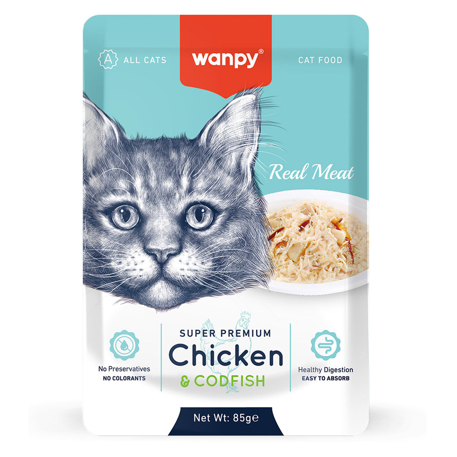 Wanpy Pouch Tavuklu & Morina Balıklı Yaş Kedi Maması