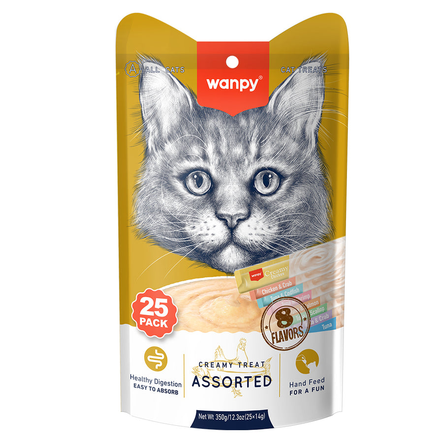 Wanpy Karışık 8 Lezzetli Krema Kedi Ödülü