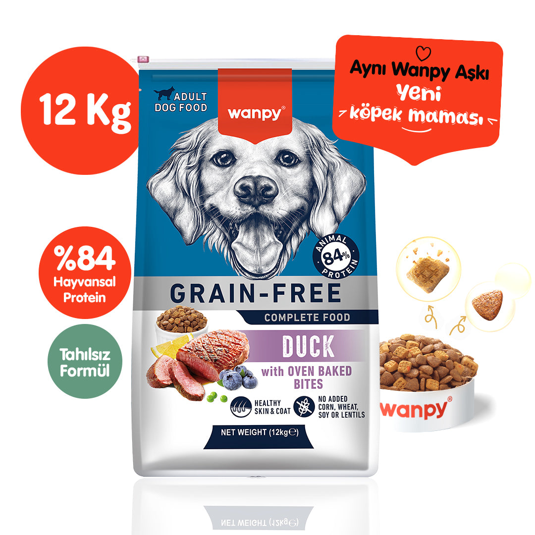 Wanpy Tahılsız Ördek Etli Yetişkin Köpek Maması 12 KG
