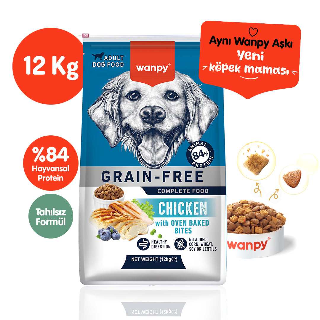 Wanpy Tahılsız Tavuklu Yetişkin Köpek Maması 12 KG